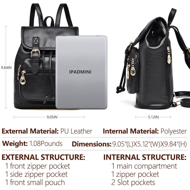 Dora & Liz Mini Backpack Purse for Women Leather Fashion Cute Small Backpacks Lightweight Travel Ladies Shoulder Bags - Image 4